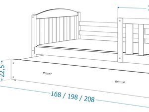 Miniaturka 19 - Łóżko z wysuwaną szufladą do pokoju dziecięcego wymiary VISPO 2