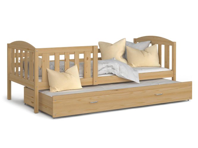 Łóżko dla dziecka z barierką sosnowe VISPO 2