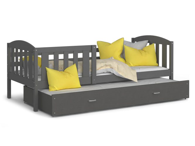 Łóżko dla dziecka z barierką szare VISPO 2