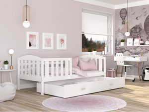 Miniaturka 10 - Białe łóżko z wysuwaną szufladą do pokoju dziecięcego VISPO 2