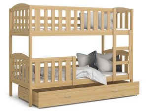 Miniaturka 6 - Drewniane łóżko piętrowe z szufladą sosna VISPO