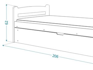 Miniaturka 15 - Łóżko 90x200 podnoszony stelaż z materacem wymiary CORTEZ