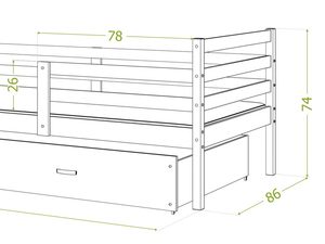 Miniaturka 21 - Łóżko do pokoju dziecięcego wymiary 160x80 DAVIS P
