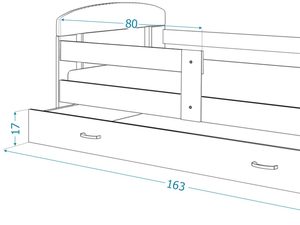 Miniaturka 31 - Łóżko dla dziecka 160x80 z pojemnikiem na pościel FELICITY