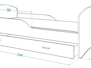 Miniaturka 18 - Łóżko dla dziecka z grafiką i szufladą wymiary 140 NORTON