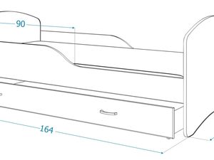 Miniaturka 19 - Łóżko dla dziecka z grafiką i szufladą wymiary 160 NORTON