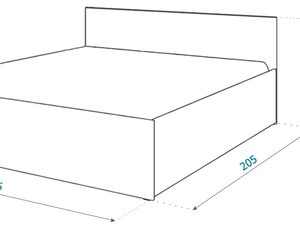 Miniaturka 3 - Rysunek techniczny łóżka z wymiarami