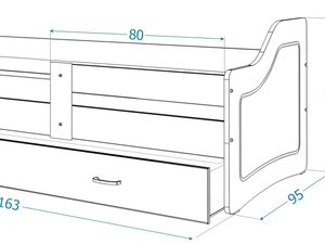 Miniaturka 18 - Łóżko 90x160 parterowe z szufladą na pościel SWING
