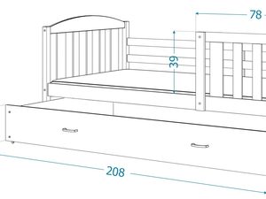 Miniaturka 21 - Łóżko 200x90 z wysuwaną szufladą do pokoju dziecięcego wymiary VISPO 2