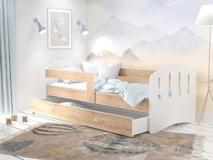 Miniaturka 19 - Dziecięce łóżko z szufladą aranżacja biały sonoma HAPPY