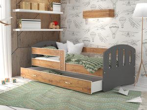 Miniaturka 21 - Dziecięce łóżko z szufladą aranżacja szary dąb craft HAPPY