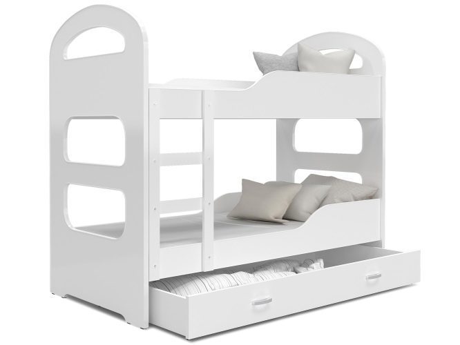 Łóżko dziecięce piętrowe białe FIROME