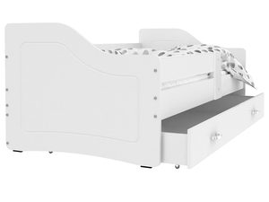 Miniaturka 4 - Łóżko parterowe z szufladą na pościel białe sonoma SWING