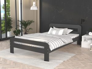 Miniaturka 1 - Drewniane łóżko w stylu minimalistycznym do nowoczesnej sypialni