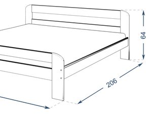 Miniaturka 4 - Łóżko z drewnianym stelażem