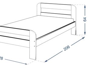 Miniaturka 7 - Łóżko z drewnianym stelażem