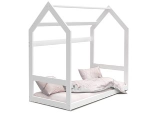 Miniaturka 2 - Drewniane łóżko domek białe RICOS