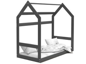 Miniaturka 1 - Drewniane łóżko domek grafit RICOS