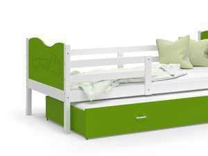 Miniaturka 3 - Łóżko dziecięce z materacem biel-zieleń aranżacja CUPI P2