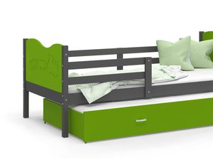 Miniaturka 5 - Łóżko dziecięce z materacem szary-zieleń aranżacja CUPI P2