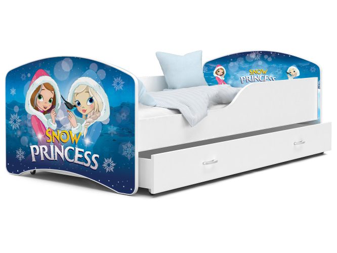 Łóżko dla dziewczynki z grafiką Elsa kraina lodu i szufladą NORTON