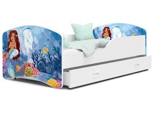Miniaturka 10 - Łóżko dla dziewczynki z grafiką syrenka i szufladą NORTON