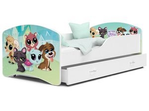 Miniaturka 11 - Łóżko dla dziecka z grafiką pieski i szufladą NORTON
