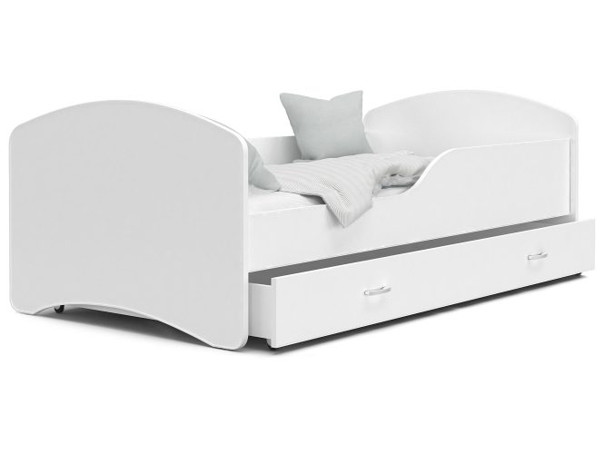 Łóżko dla dziecka białe z szufladą NORTON