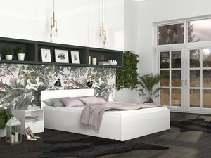 Miniaturka 5 - Nowoczesne łóżko do sypialni białe profil aranżacja PANAMA
