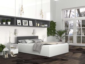 Miniaturka 8 - Nowoczesne łóżko do sypialni biało-szare aranżacja PANAMA