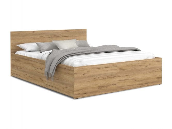 Nowoczesne łóżko do sypialni drewniane białe tło PANAMA