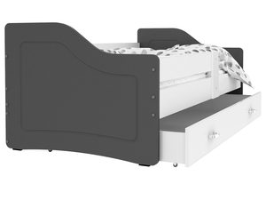 Miniaturka 7 - Łóżko parterowe z szufladą na pościel szaro-białe SWING
