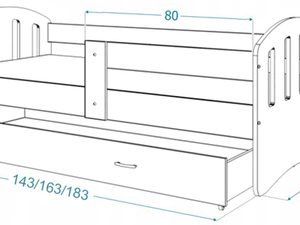 Miniaturka 38 - Dziecięce łóżko z szufladą HAPPY