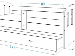 Miniaturka 33 - Dziecięce łóżko z szufladą 140x80 HAPPY