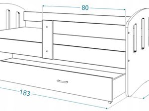 Miniaturka 35 - Dziecięce łóżko z szufladą 180x80 HAPPY