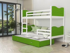 Miniaturka 21 - Piętrowe łóżko zielone dla dzieci z szufladą CUBI 3