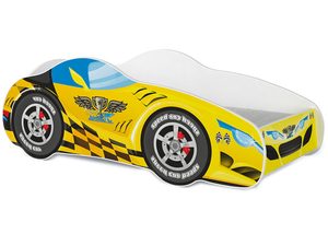 Miniaturka 12 - Łóżko 140x70 auto z materacem żółty SPEED