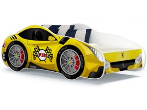 Miniaturka 9 - Łóżko 140x70 auto z materacem żółte SPEED