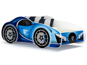 Miniaturka 6 - Łóżko 140x70 auto z materacem niebieskie SPEED