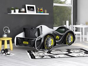 Miniaturka 17 - Łóżko auto dla dziecka z materacem czarne 140x70 SPEED