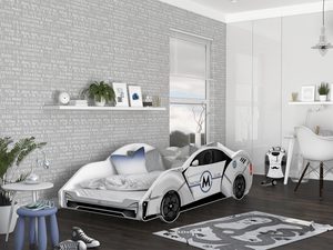 Miniaturka 35 - Łóżko auto do pokoju dziecięcego białe SPEED 180x90