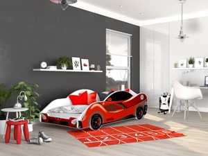 Miniaturka 29 - Łóżko auto do pokoju dziecięcego czerwone SPEED 180x90