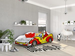 Miniaturka 18 - Łóżko auto do pokoju dziecięcego czerwono żółte SPEED 180x90