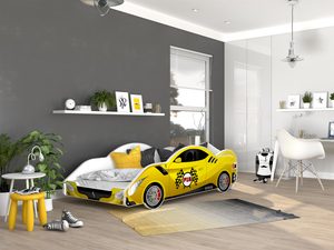 Miniaturka 21 - Łóżko auto do pokoju dziecięcego żółty SPEED 180x90