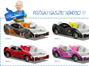 Miniaturka 37 - Łóżko auto do pokoju dziecięcego wzory 3 SPEED 180x90