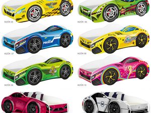 Miniaturka 20 - Zestaw łóżek dziecięcych auta w rożnej kolorystyce