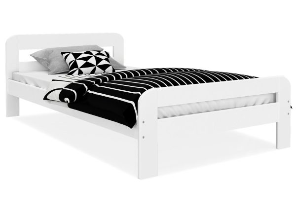 Łóżko drewniane w kolorze bieli