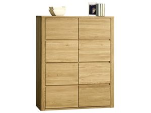 Miniaturka 6 - Szafa dębowa naturalna jasna wysoka z sześcioma drzwiczkami na cokole