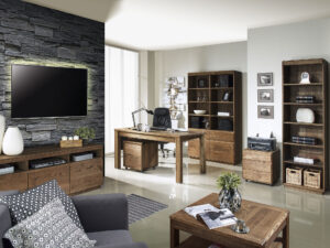 Miniaturka 14 - Elegancki zestaw mebli biurowych z drewna dębowego