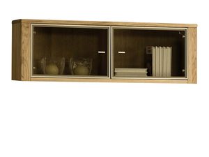 Miniaturka 7 - Wisząca witryna dąb craft z przeszklonymi drzwiami i półkami